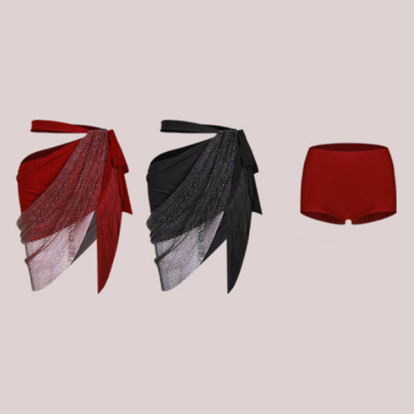 Z Girls Tassel Swing Dance Skirts Practice Dancewear - Image 2