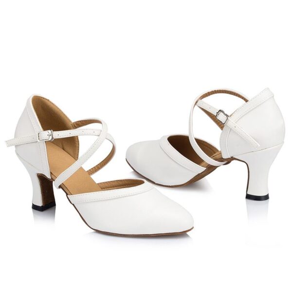 Women's Real Leather Customized Heel Ballroom Dance Shoes Modern Shoes Wedding Shoes - Image 3