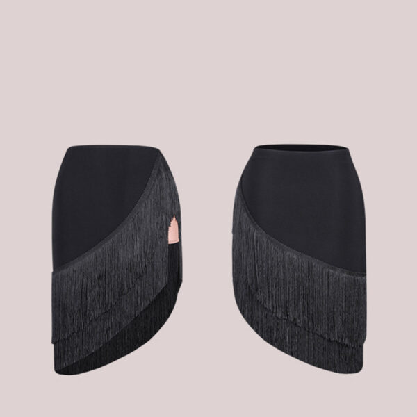 Z Girls Black Tassel Swing Dance Skirts Practice Dancewear - Image 2