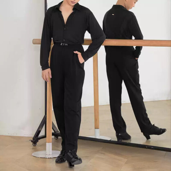 Z  Boy’s High-Waisted Dance Pants Latin Dance Practice Clothes - Image 3