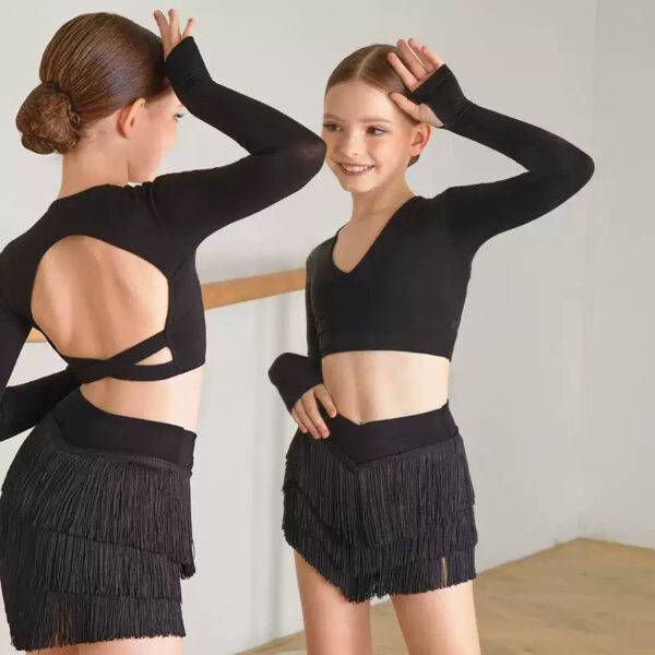 Z Girls Long-sleeved Dance Practice Tops Dancewear - Image 3