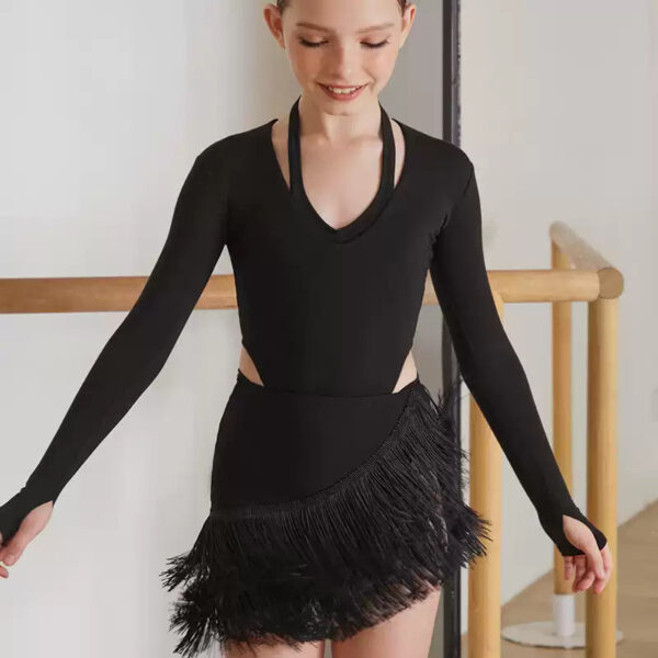 Z Girls  Long Sleeve Latin Dance Bodysuit Dance Wear - Image 4