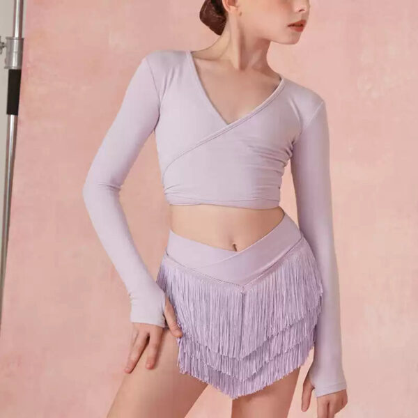 Z Girls Tassel Swing Dance Skirts Practice Dancewear - Image 4