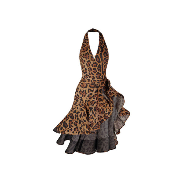 Z Girls Leopard Sleeveless Performance Dance Dresses Dancewear - Image 2