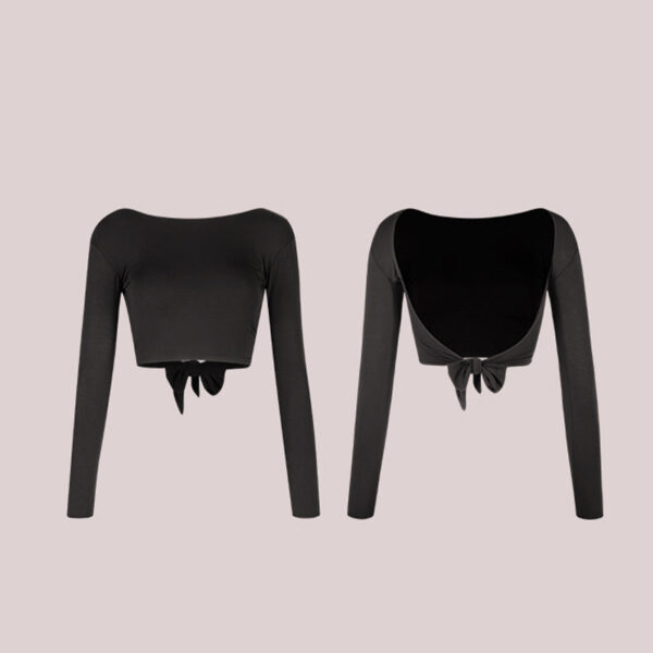 Z Girls Black Long-sleeved Dance Practice Tops Dancewear - Image 2