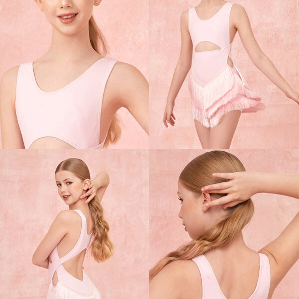 Z Girls Tassel Sleeveless Performance Dance Dresses Dancewear - Image 7