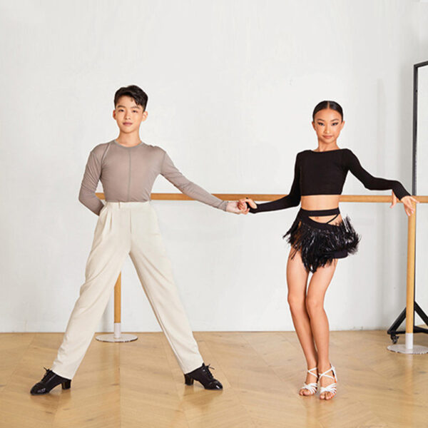 Z  Boy’s High-Waisted Dance Pants Latin Dance Practice Clothes - Image 8