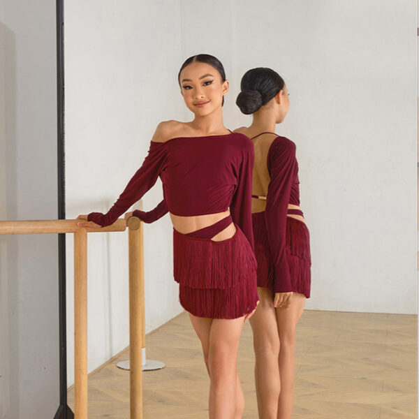 Z Girls Tassel Swing Dance Skirts Practice Dancewear - Image 5