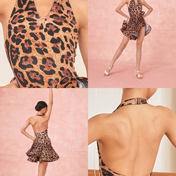 Z Girls Leopard Sleeveless Performance Dance Dresses Dancewear - Image 7