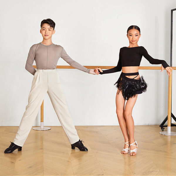 Z Girls Black Long-sleeved Dance Practice Tops Dancewear - Image 8