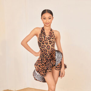 Z Girls Leopard Sleeveless Performance Dance Dresses Dancewear