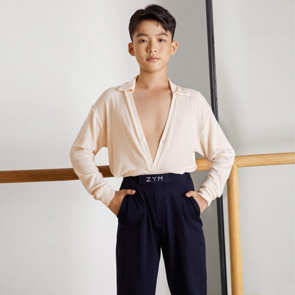 Z  Boy’s High-Waisted Dance Pants Latin Dance Practice Clothes - Image 6