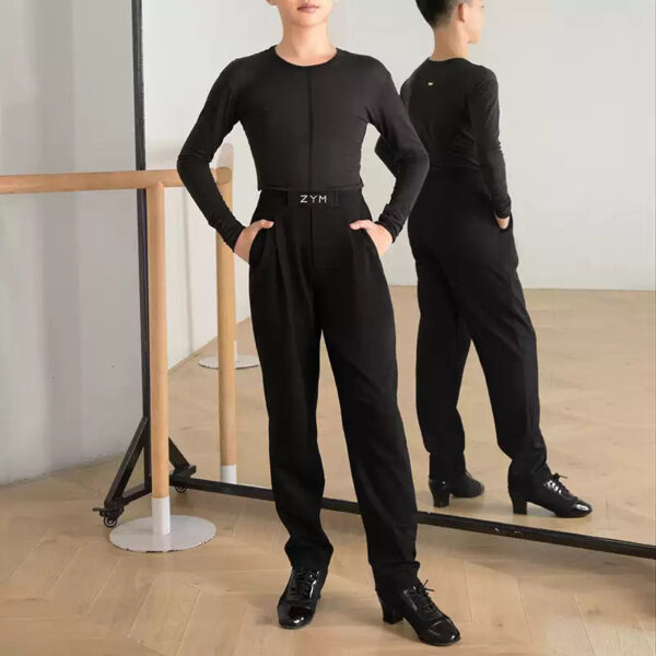 Z  Boy’s High-Waisted Dance Pants Latin Dance Practice Clothes - Image 4