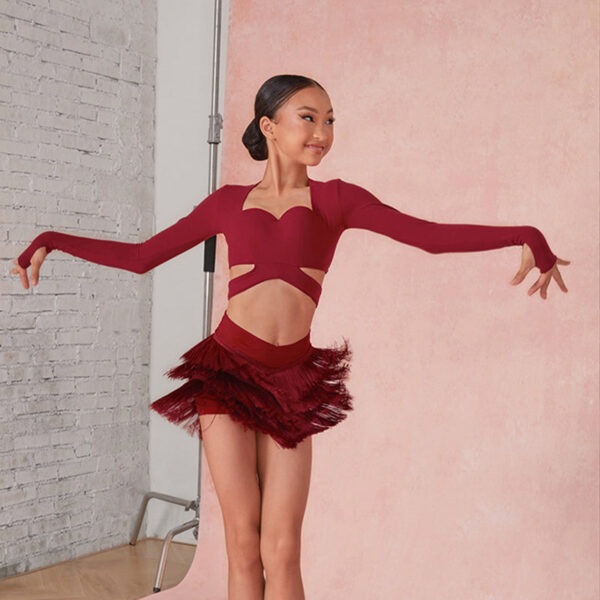 Z Girls Tassel Swing Dance Skirts Practice Dancewear - Image 3