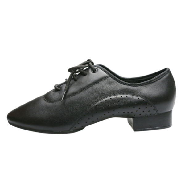 Men's 2.5cm Black Leatherette Heels Ballroom Dance Shoes - Image 5