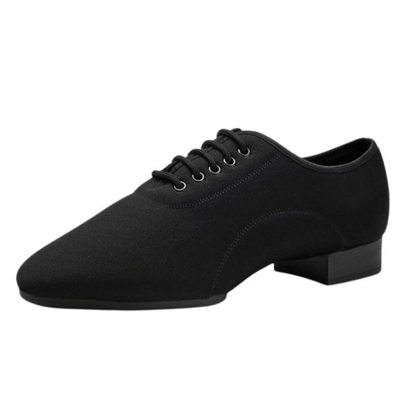 Men's Black Oxford Cloth Ballroom Dance Shoes - Image 7