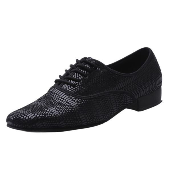 Men's Black Leatherette 3cm Heels Ballroom Dance Shoes - Image 6