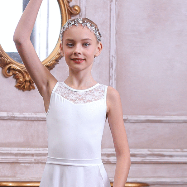 BW Girls Sleeveless Lace Tank Leotard - Image 6