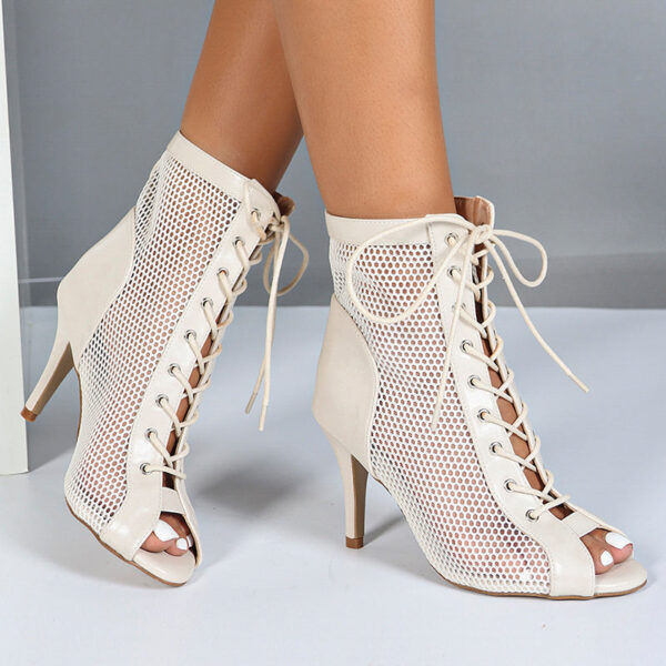DS Women's Customized Heel Leatherette Rubber Heels Dance Boots Jazz Street Sole Dance Shoes - Image 2