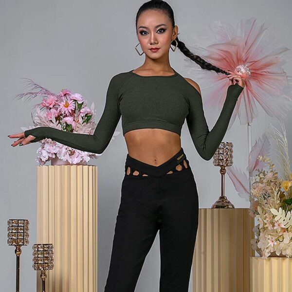 WJJ Women’s Hollow Dance Tops Professional Training Clothes - Image 2