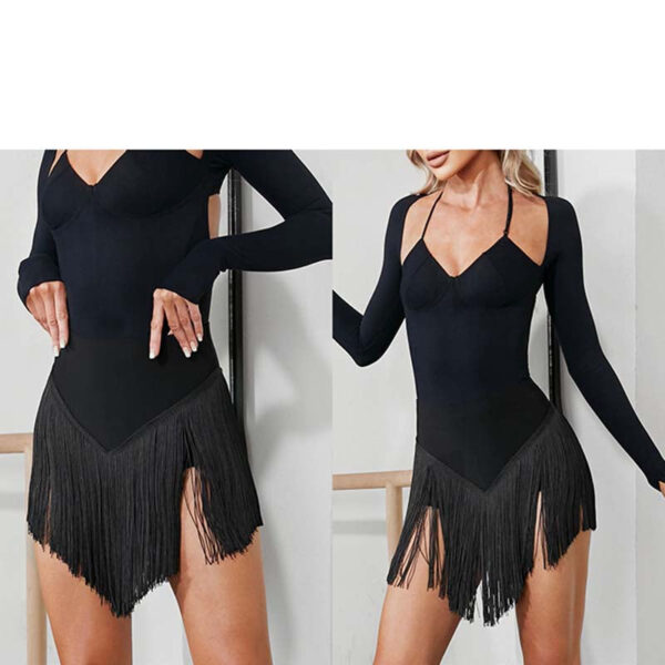 Z Women's Tassels Latin Dance Skirt Dance Wear Training Performance Skirts - Image 4
