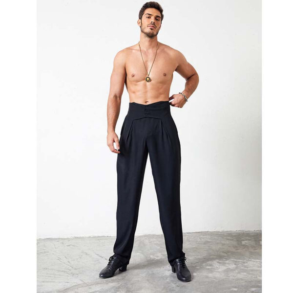 Z Men's Retro High-Waisted Dance Pants Latin Dance Practice Clothes - Image 4