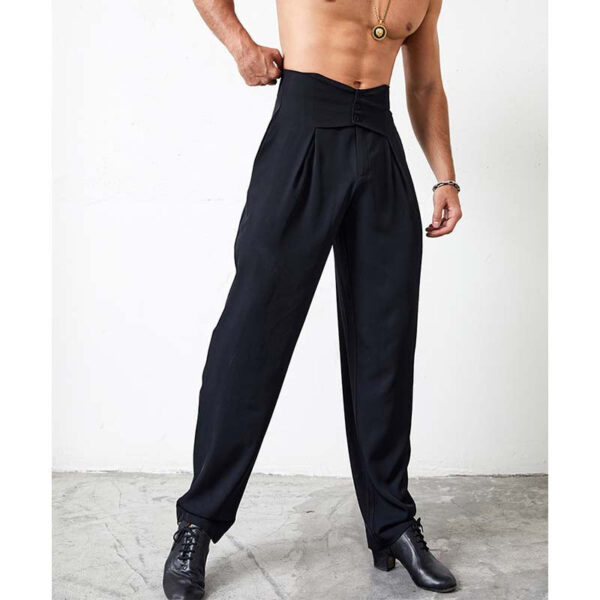 Z Men's Retro High-Waisted Dance Pants Latin Dance Practice Clothes