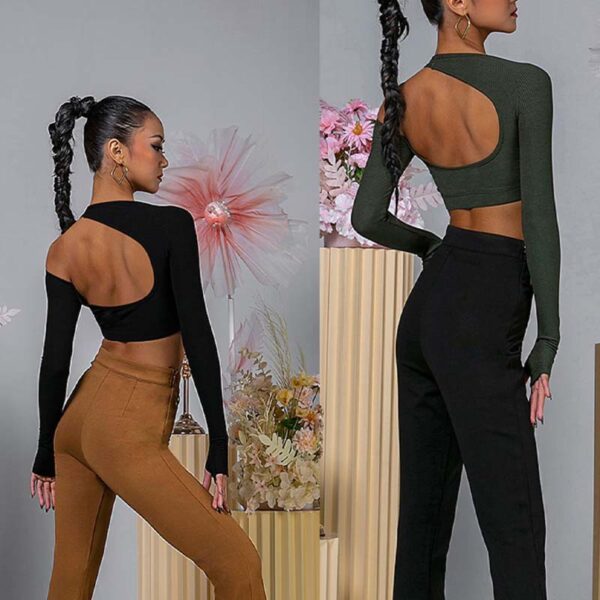 WJJ Women’s Hollow Dance Tops Professional Training Clothes - Image 5