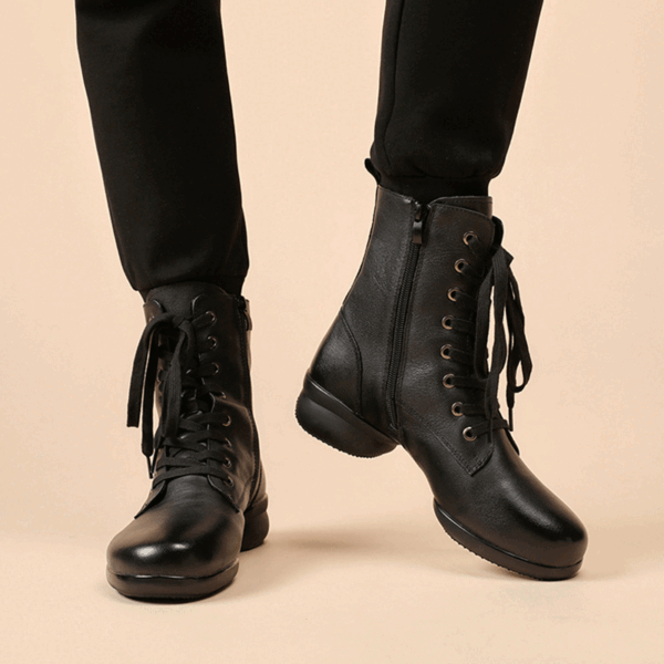 Men's Leatherette 4cm Heel Jazz With Lace-up Dance Boots Jazz Dance Shoes - Image 3