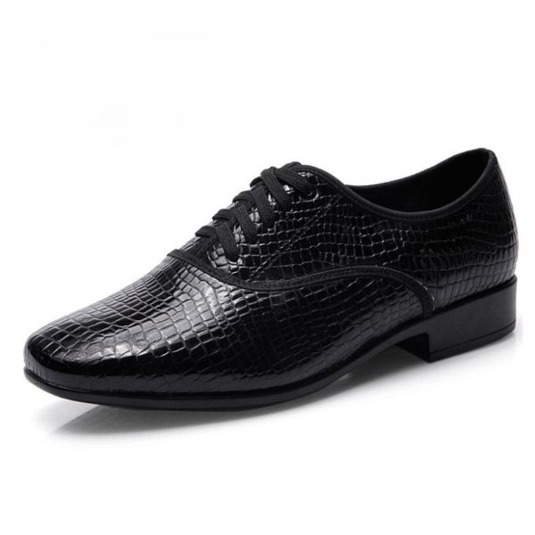 Men's 2.5cm Black Leatherette Heels Ballroom Dance Shoes - Image 4