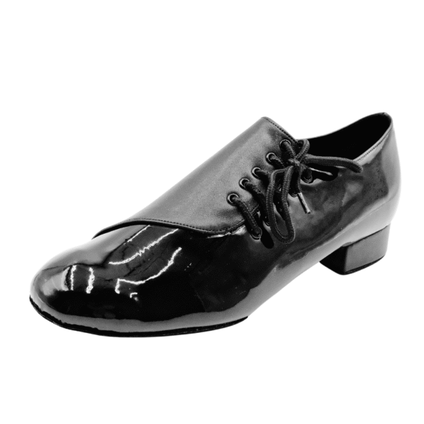 Men's 2cm Black Leatherette Heels Ballroom Dance Shoes - Image 2