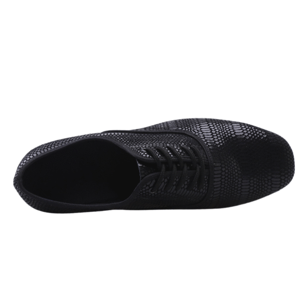 Men's Black Leatherette 3cm Heels Ballroom Dance Shoes - Image 8