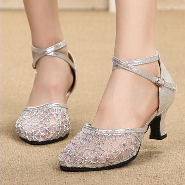 Women's Rubber Sole Leatherette 3.5cm/5.5cm Heels Ballroom Shoes Swing Dance Shoes - Image 2