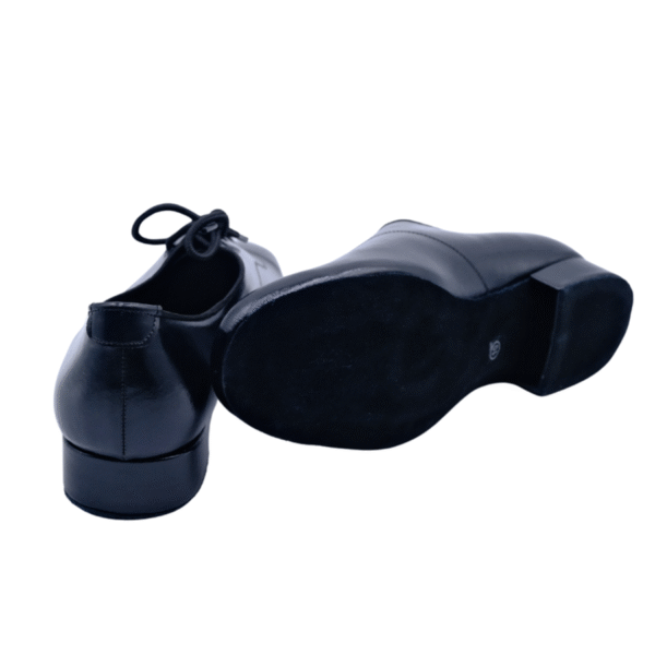 Men's 2cm Black Leatherette Heels Ballroom Dance Shoes - Image 4
