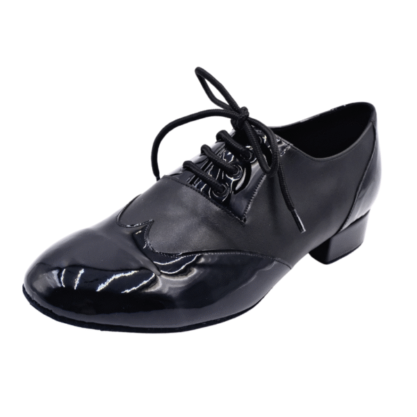Men's 2cm Black Leatherette Heels Ballroom Dance Shoes - Image 2