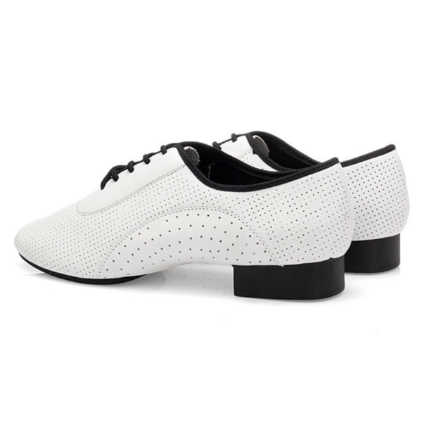 Men's 2cm White Leatherette Heels Ballroom Dance Shoes - Image 2
