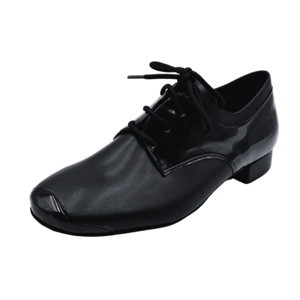 Men's 3cm Black Leatherette Heels Ballroom Dance Shoes - Image 2