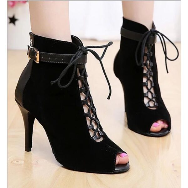 Women's Suede Customized Heel Dance Boots Heel Heels Dance Boots Jazz Salsa Dancing Shoes - Image 4
