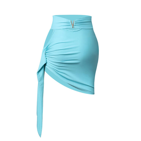 Z Girls Silk Milk Asymmetrical Latin Dance Skirts Dance Wear - Image 5
