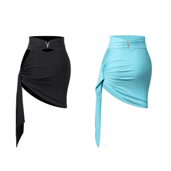 Z Girls Silk Milk Asymmetrical Latin Dance Skirts Dance Wear - Image 6