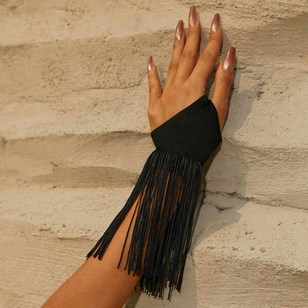 Z Women's Latin Dance Tassel Gloves Accessories - Image 3