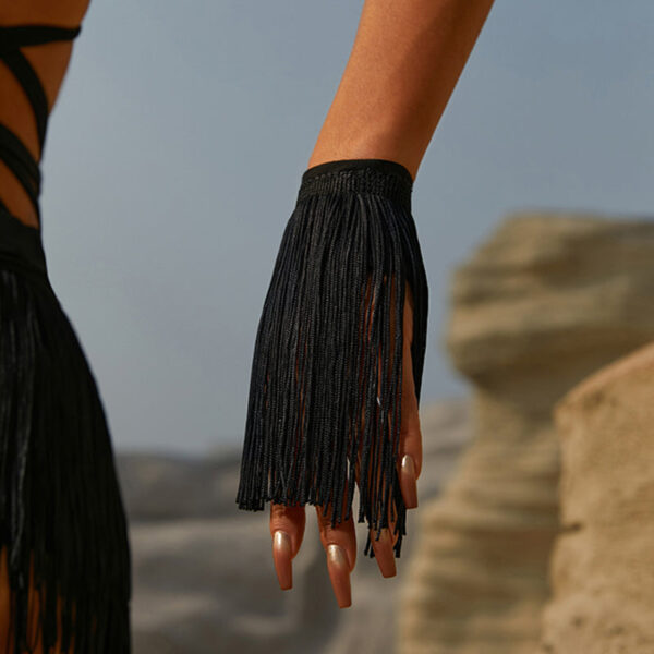 Z Women's Latin Dance Tassel Gloves Accessories - Image 4
