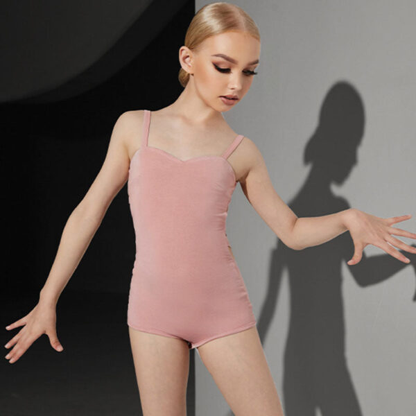 Z Girls Silk Milk Spaghetti Strap Latin Dance Bodysuit Dance Wear - Image 5