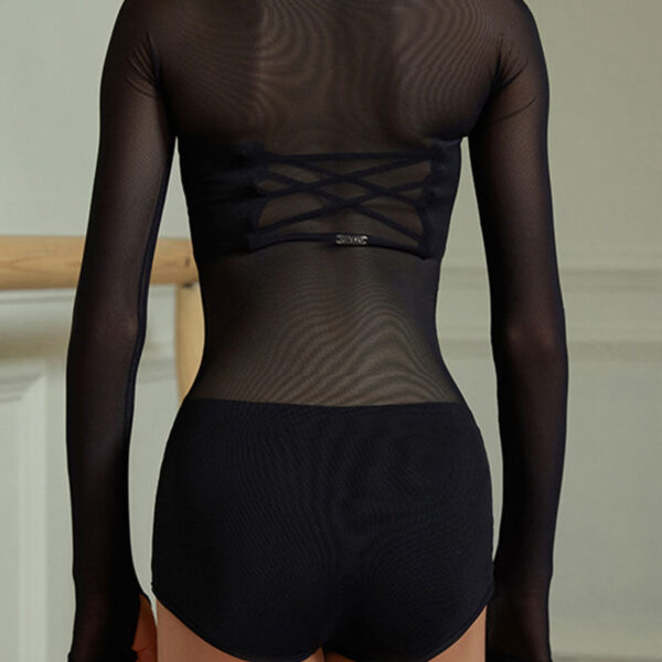 Z Girls Mesh Long Sleeve Latin Dance Bodysuit Dance Wear - Image 6