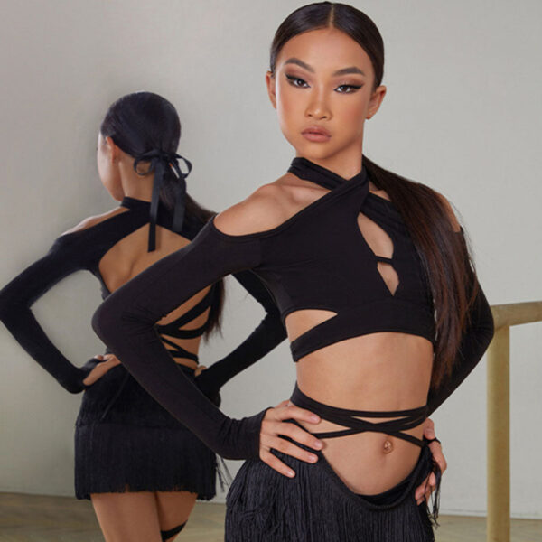 Z Girls Long-sleeved Dance Tops Practice Bodysuit