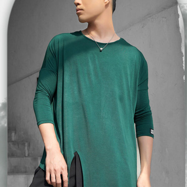 HC Men's Long Sleeve Round Neck Latin Dance Tops Dance Wear - Image 3