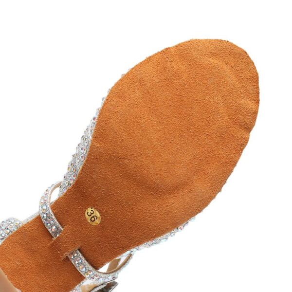 Women's Sparkling Glitter Customized Heel Salsa Latin Ballroom Dance Shoes - Image 6