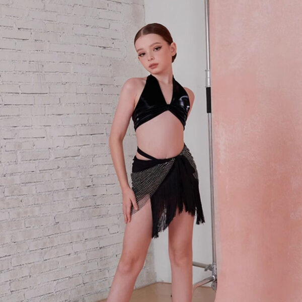 Z Girls Tassel Swing Dance Skirts Practice Dancewear - Image 7