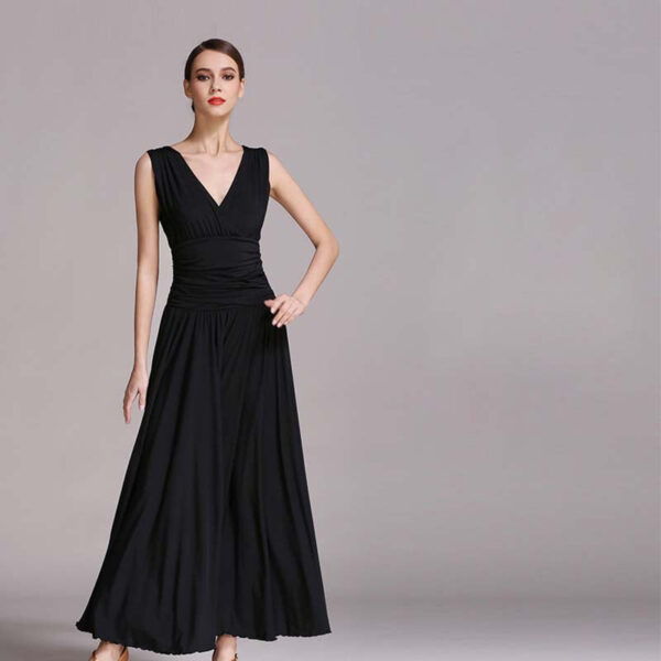 Women's V-neck Morden Dress Ballroom Dance Dress Swing Dress Training Performance - Image 3