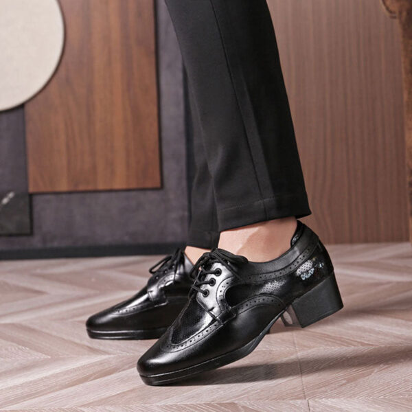 KCDANCE Men's 4.5cm Leatherette Heels Ballroom Dance Shoes - Image 3